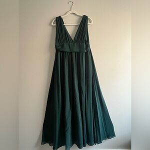 Lulus Heavenly Hues Emerald Flowy Maxi Dress Size Large